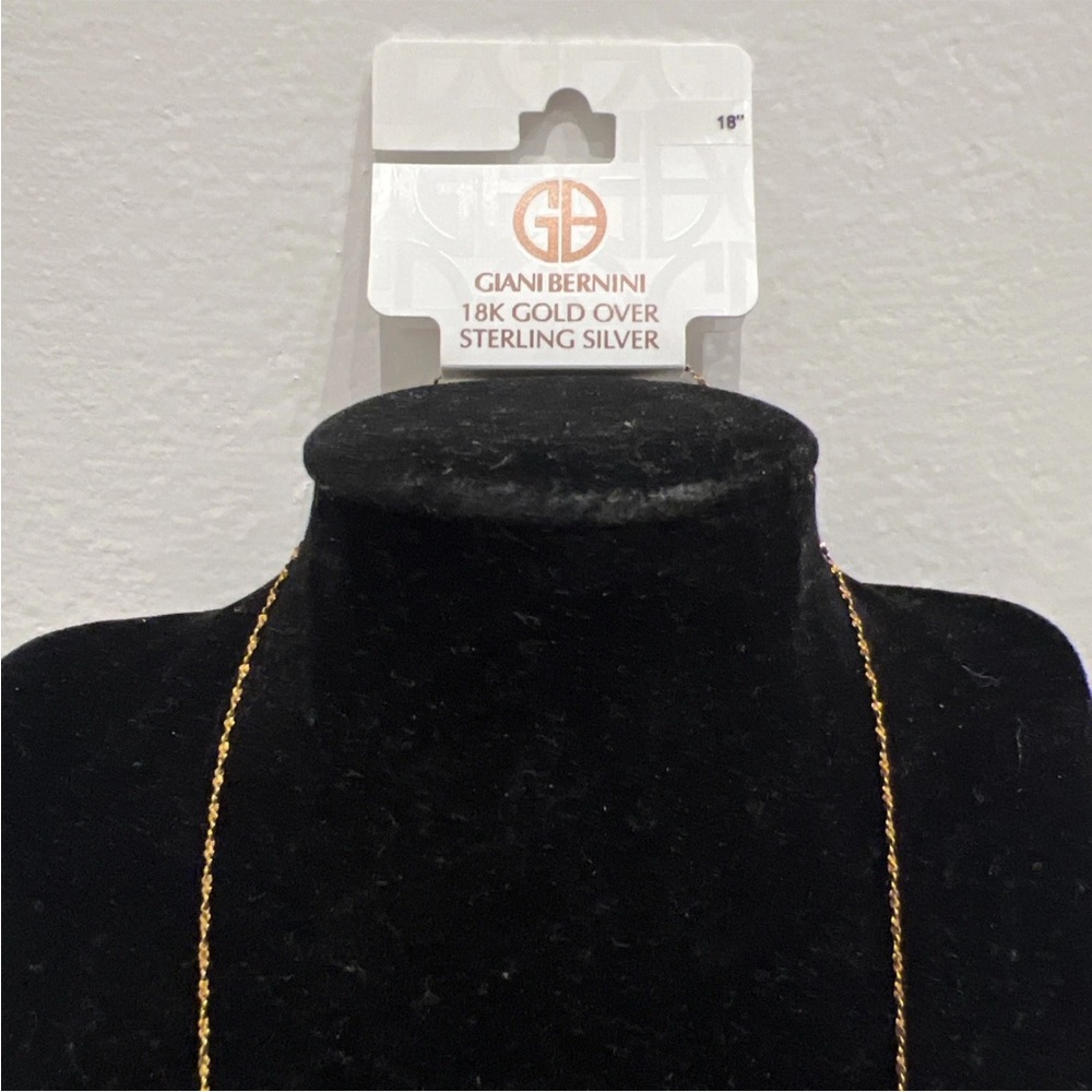 Giani Bernini 18K Gold Over Sterling Silver 18" S Twist Chain Necklace Italy NWT - Picture 3 of 5